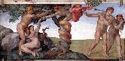 The Fall and Expulsion from Garden of Eden Michelangelo Buonarroti